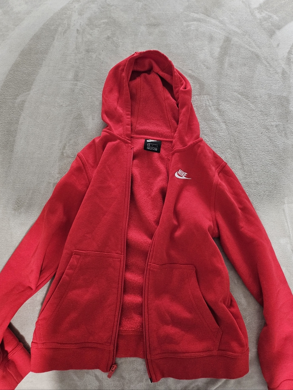 Nike Kids Bright Red Zip-Up Hooded Jacket